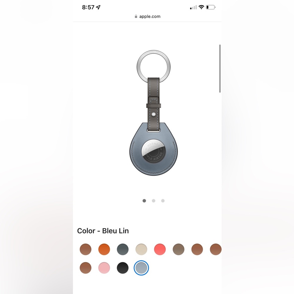 Apple AirTag Hermès Key Ring - Bleu Lin